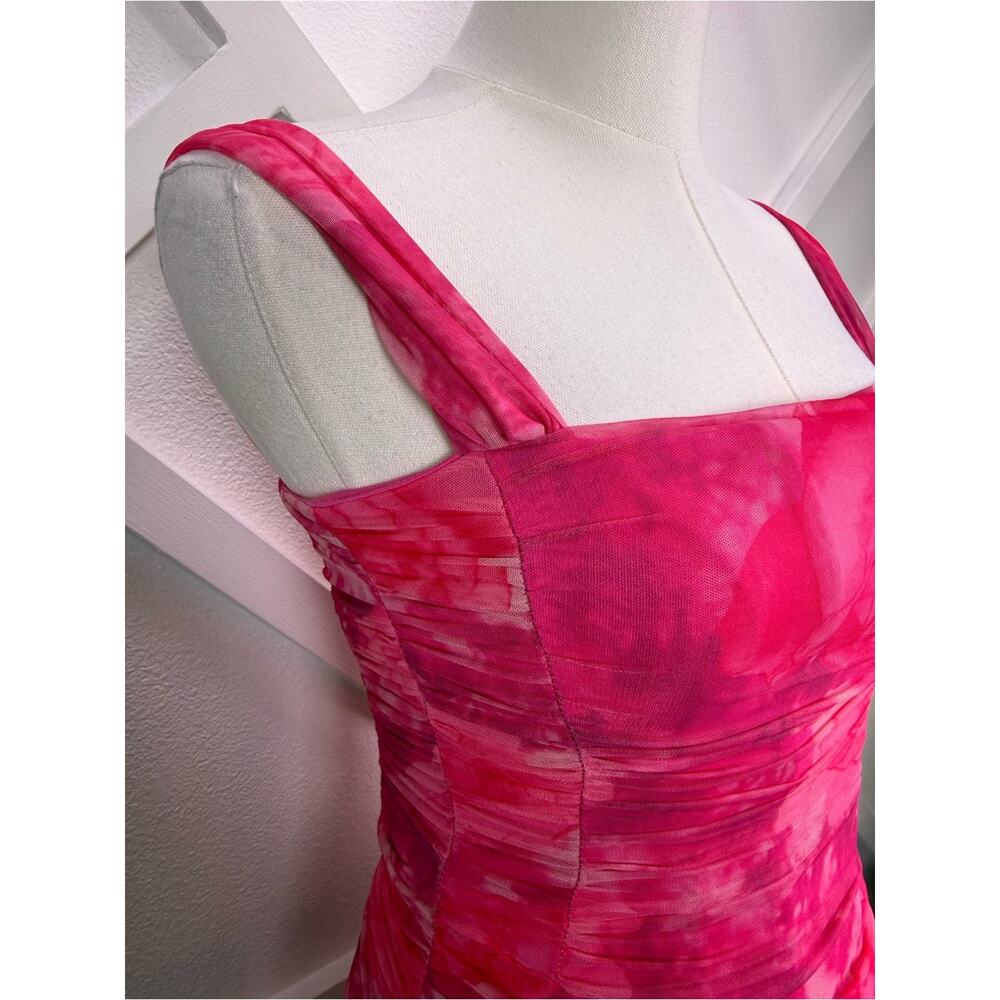 Selfie Leslie Daydreaming Ruched Mini Dress Floral Pink Size Small - Picture 4 of 11